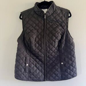 NWT Croft & Barrow Women's Classic Quilted Black Vest Large